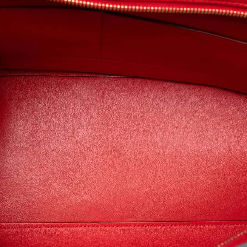 Celine Medium Leather Trapeze Satchel Red Leather Good condition - Model View