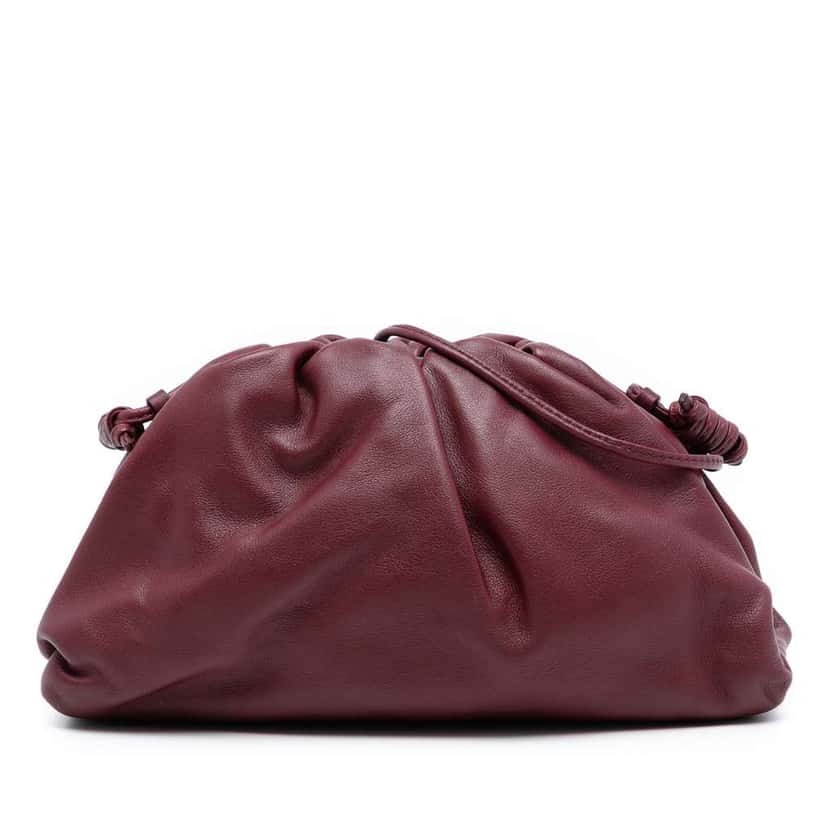 Bottega Veneta Lambskin The Mini Pouch Crossbody Red Leather Good condition - Front View