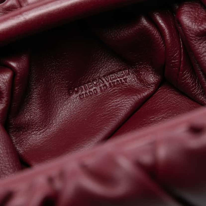Bottega Veneta Lambskin The Mini Pouch Crossbody Red Leather Good condition - Model View
