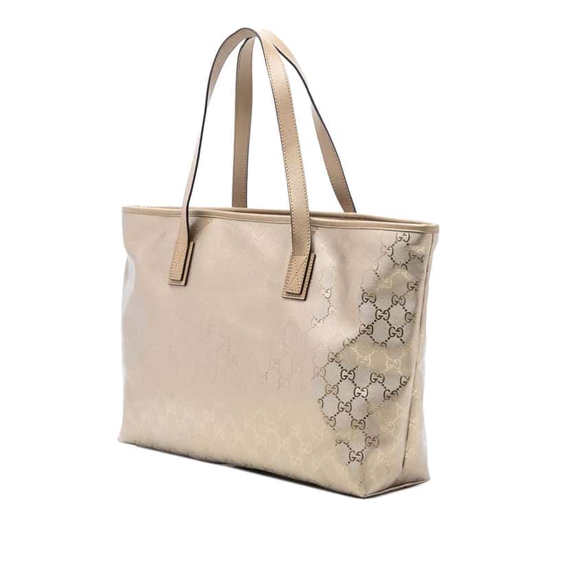Gucci Medium GG Imprime Tote Gold Canvas Good condition - Back View