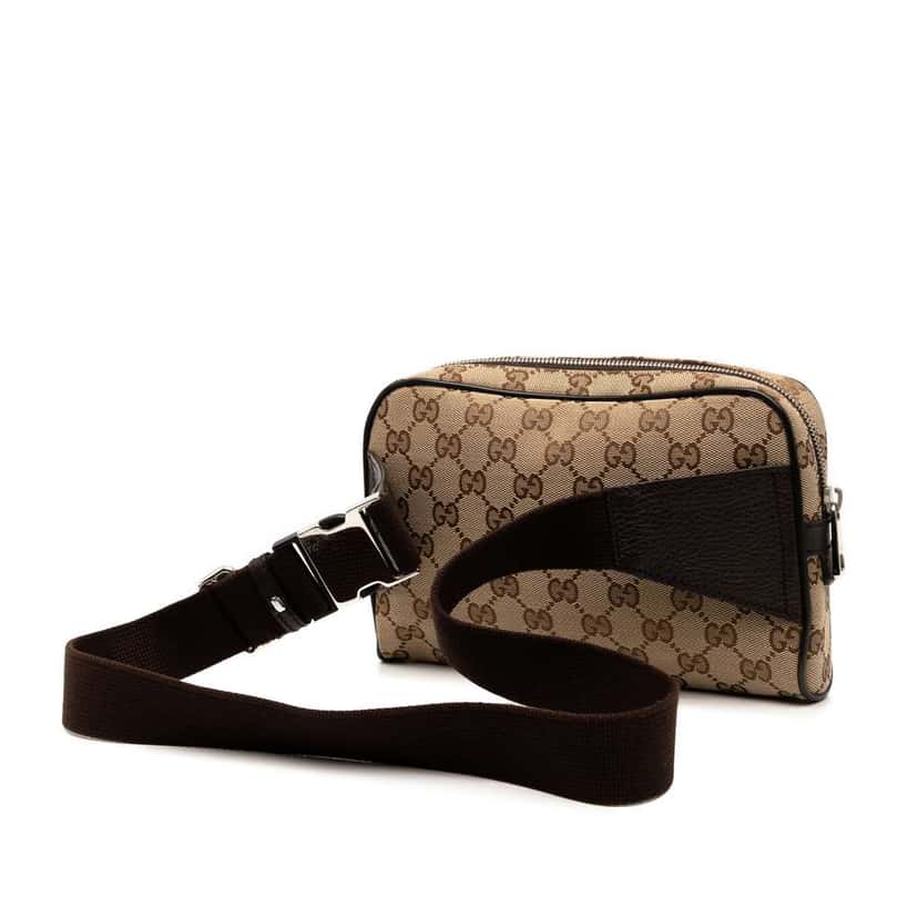 Gucci GG Canvas Belt Bag Brown Canvas Good condition - Back View
