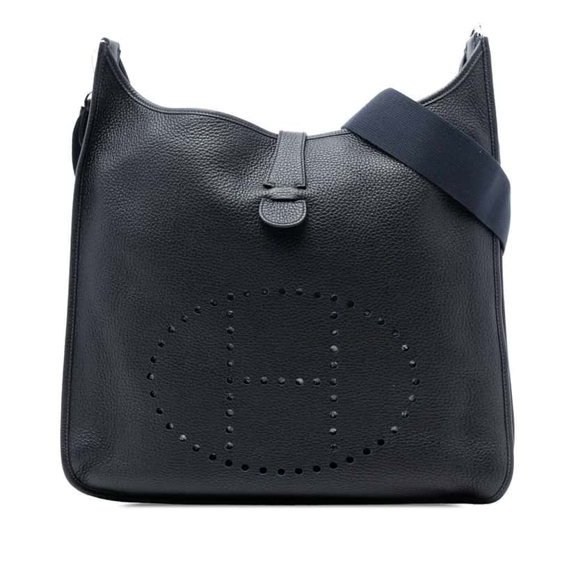 Hermès Clemence Evelyne III 40 Blue Leather Good condition - Front View