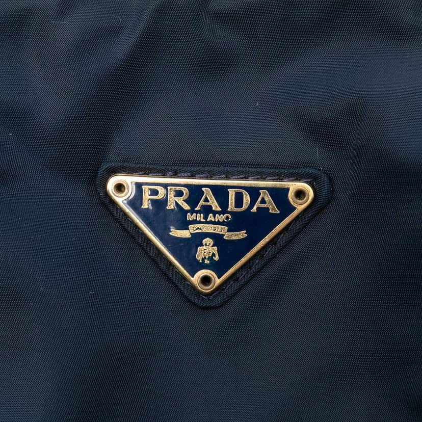 Prada Tessuto Metal Handle Bag Blue Very good condition - Box View