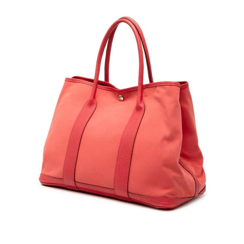 Hermès Toile and Negonda Garden Party 36 Pink Canvas Very good condition - Back View