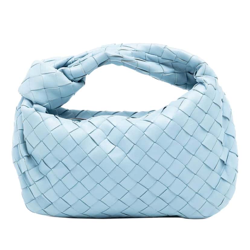Bottega Veneta Mini Nappa Intrecciato Jodie Blue Leather Very good condition - Front View