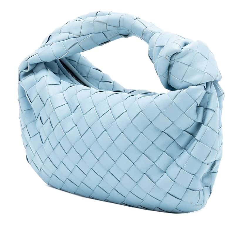 Bottega Veneta Mini Nappa Intrecciato Jodie Blue Leather Very good condition - Back View