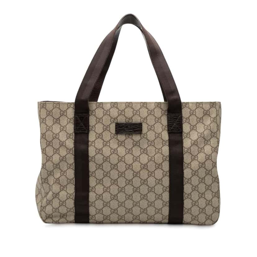 Gucci GG Supreme Tote Brown Canvas Good condition - Front View