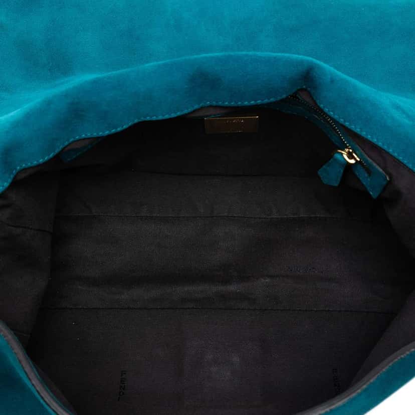 Fendi Large Suede Chamois Baguette Satchel Blue Leather Very good condition - Model View