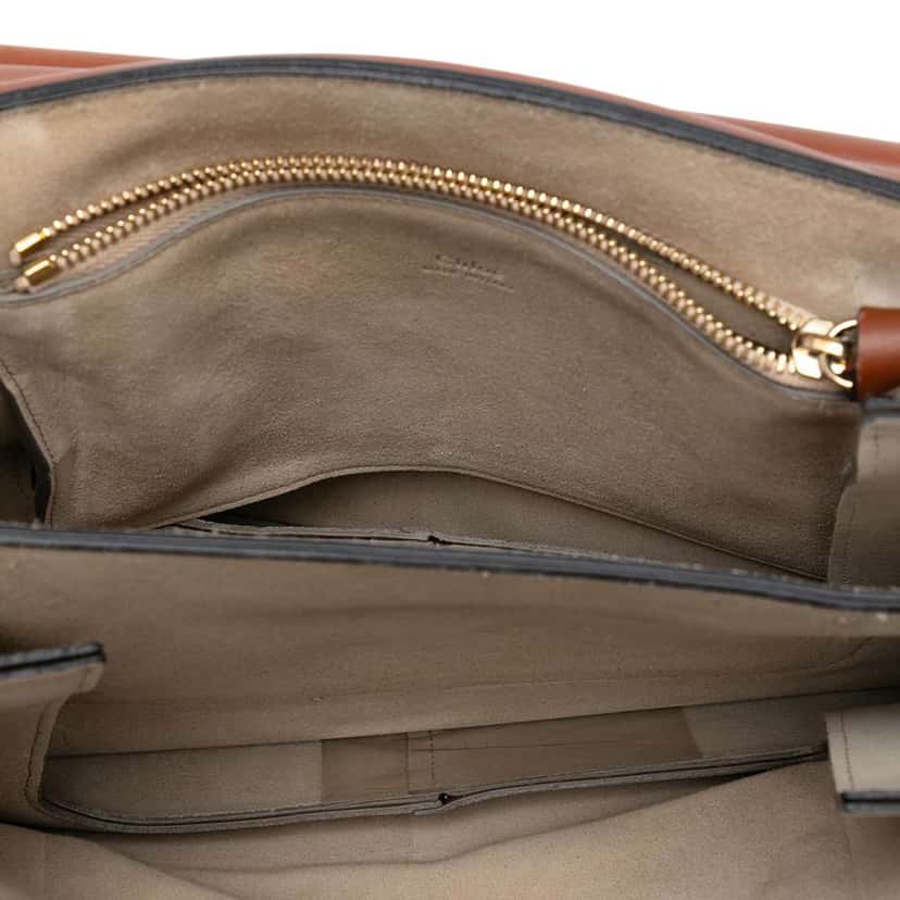 Chloé Medium Calfskin and Suede Faye Crossbody Brown Leather Good condition - Model View