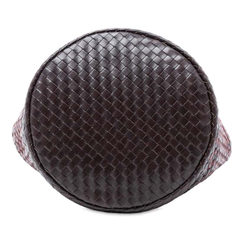 Bottega Veneta Bicolor Nappa Intrecciato Bucket Bag Brown Leather Good condition - Inside View