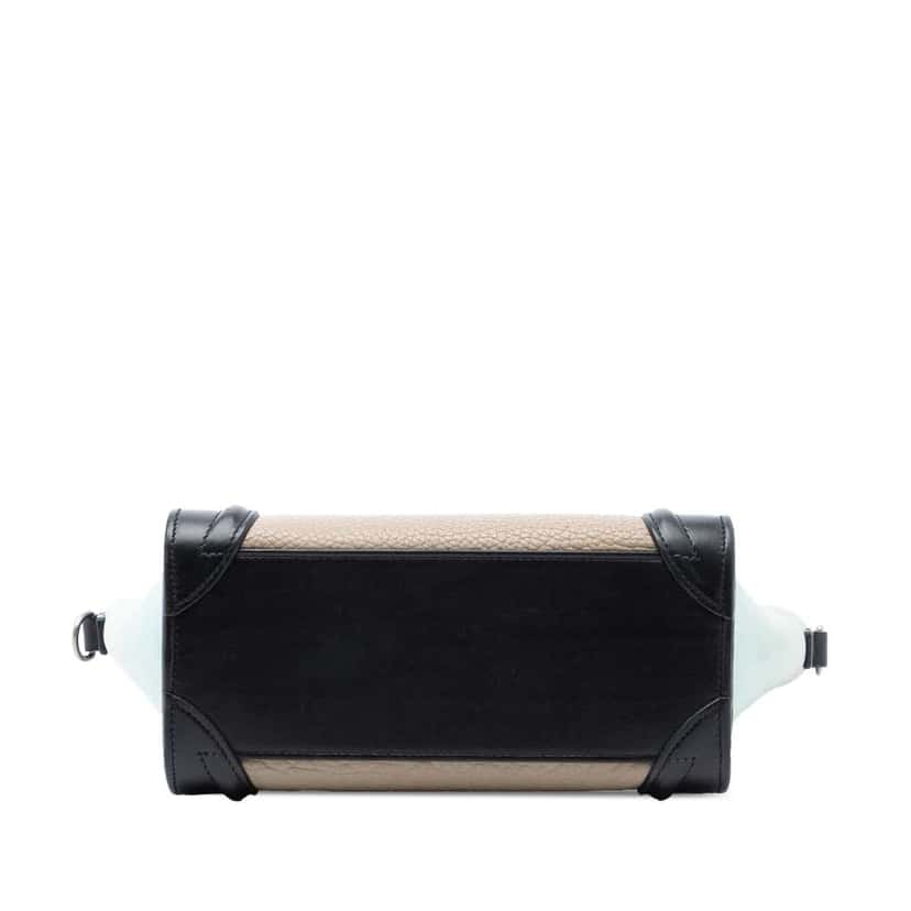 Celine Nano Tricolor Nubuck and Drummed Calfskin Luggage Tote Brown Leather Good condition - Inside View