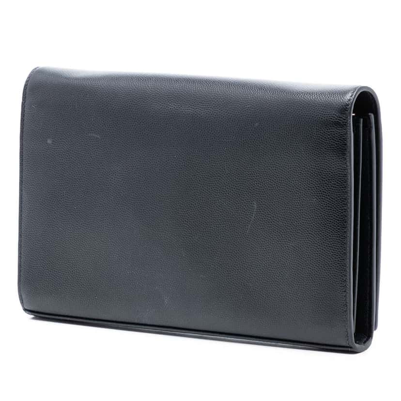 Saint Laurent Medium Grain De Poudre Monogram Kate Crossbody Black Leather Good condition - Back View