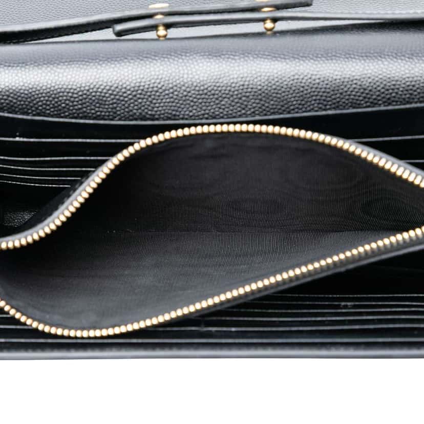 Saint Laurent Medium Grain De Poudre Monogram Kate Crossbody Black Leather Good condition - Model View