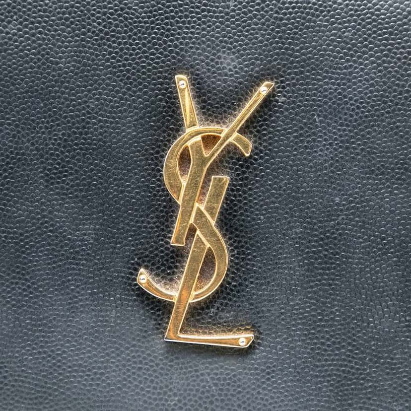 Saint Laurent Medium Grain De Poudre Monogram Kate Crossbody Black Leather Good condition - Box View