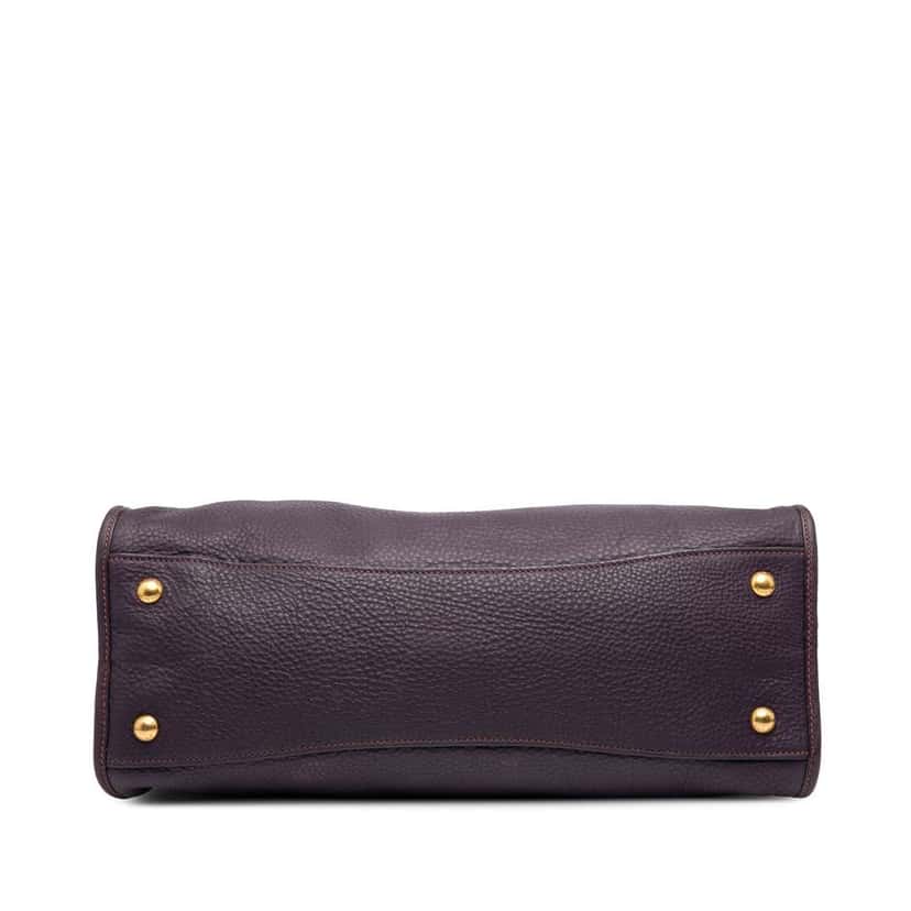 Prada Vitello Daino Zip Top Satchel Purple Leather Good condition - Inside View