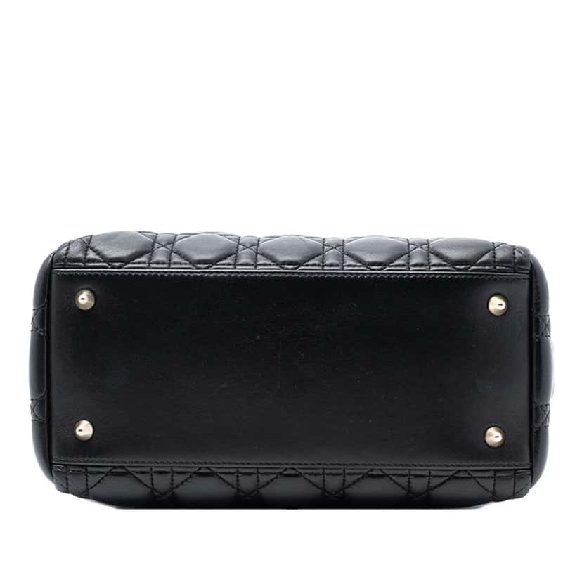 Dior Medium Lambskin Cannage Lady Dior Black Leather Good condition - Inside View