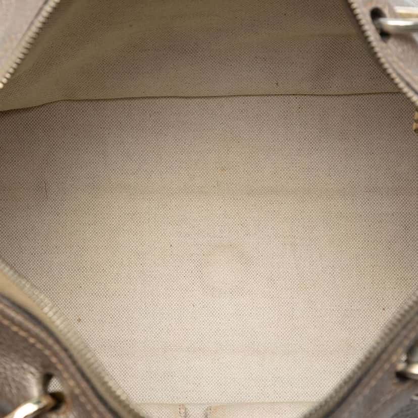 Gucci Medium Calfskin Bamboo Shopper Boston Bag Gold Leather Very good condition - Model View