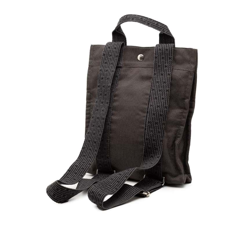 Hermès Canvas Herline Backpack PM Grey Canvas Good condition - Back View