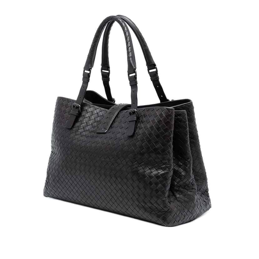 Bottega Veneta Medium Nappa Intrecciato Roma Tote Brown Leather Good condition - Back View