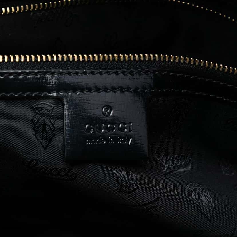 Gucci Coated Canvas Bamboo Dialux Pop Satchel Black Canvas Good condition - Box View