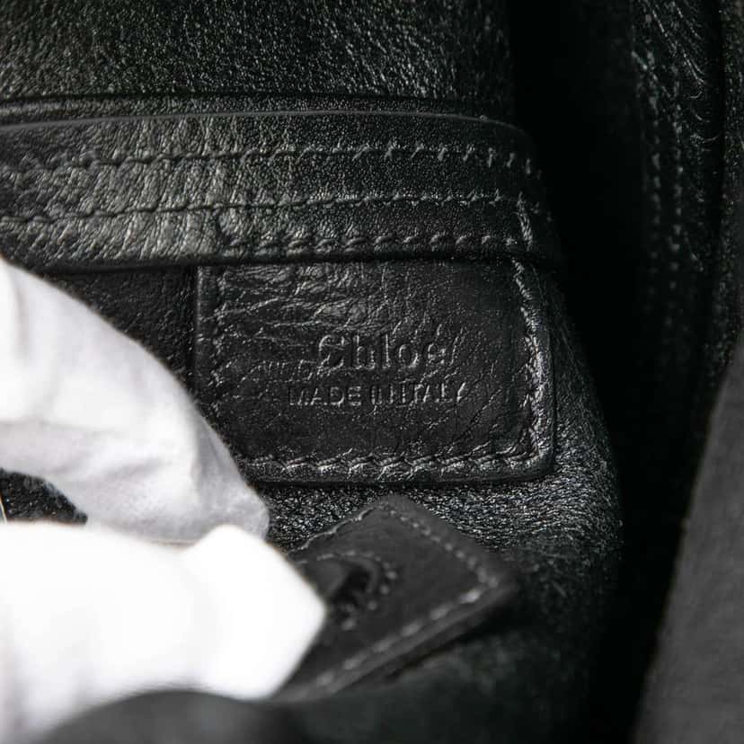 Chloé Small Grained Calfskin Spin Satchel Black Leather Good condition - Box View