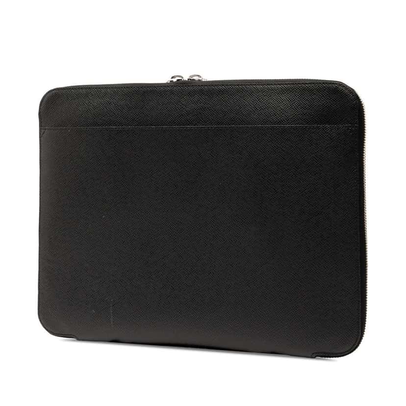 Louis Vuitton Taiga Vladimir Portfolio Black Leather Good condition - Back View