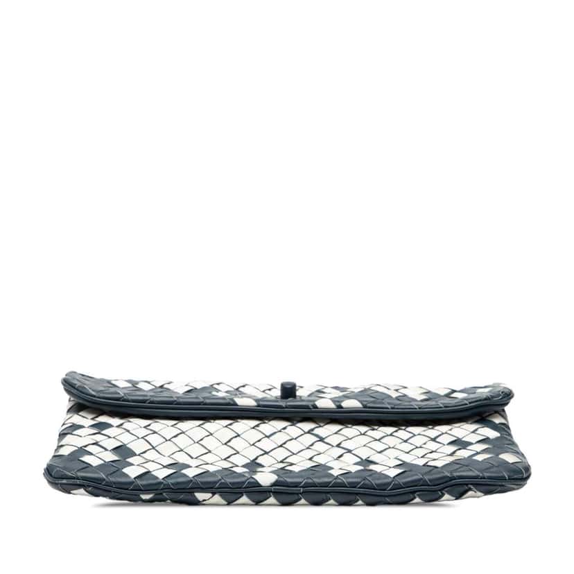 Bottega Veneta Mini Nylon and Nappa Intrecciato Turn Lock Crossbody White Good condition - Inside View