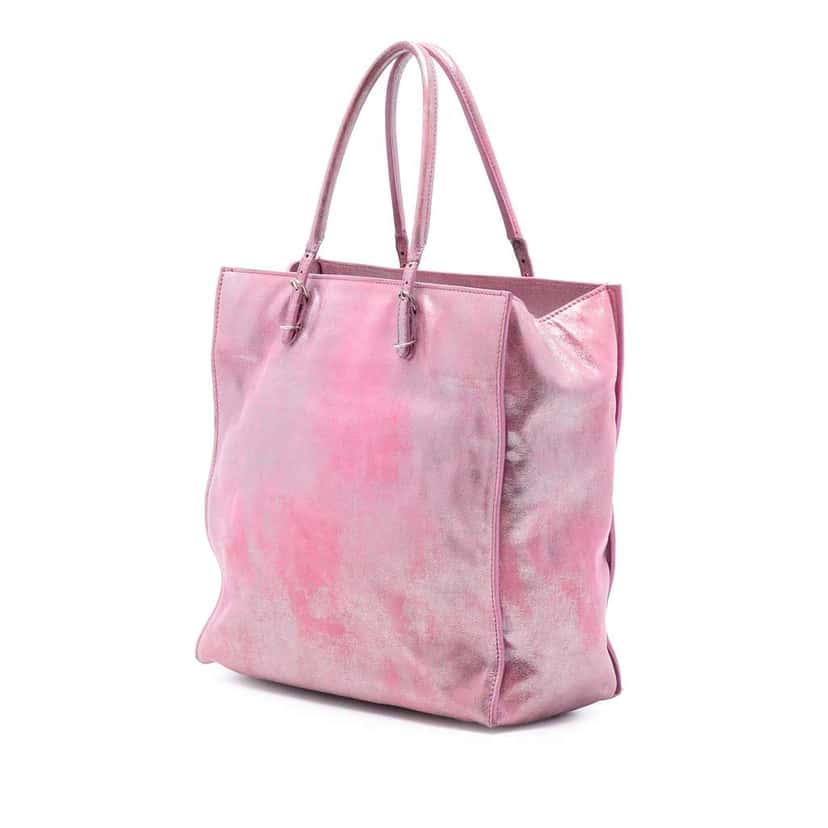 Balenciaga Metallic Leather Papier A5 Tote Pink Leather Very good condition - Back View