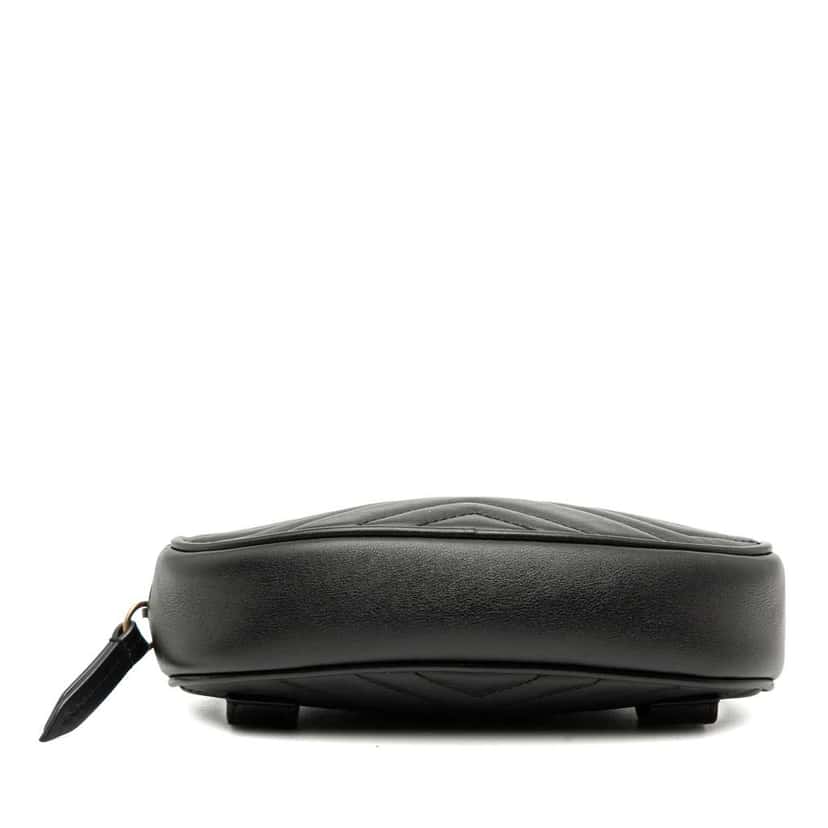 Gucci GG Marmont Matelasse Leather Belt Bag Black Leather Good condition - Inside View
