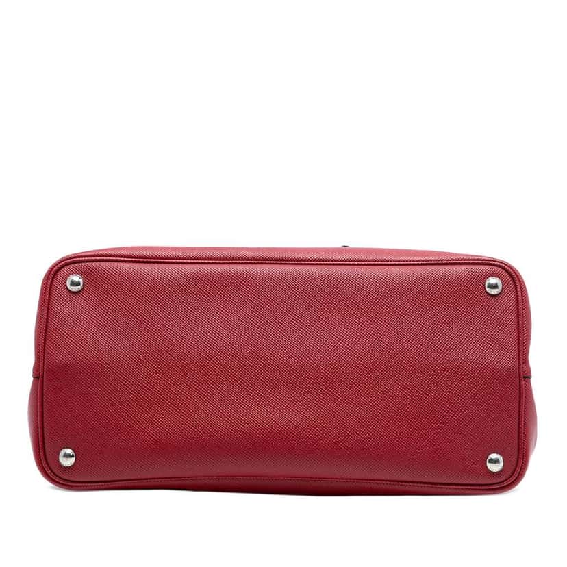 Prada Large Saffiano Cuir Double Satchel Red Leather Good condition - Inside View