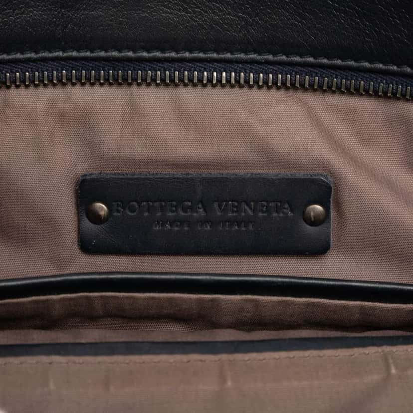 Bottega Veneta Leather Intrecciato Crossbody Blue Leather Good condition - Box View