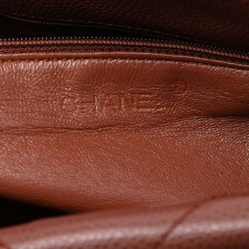 Chanel CC Quilted Caviar Tortoise Top Handle Bag Brown Leather Good condition - Box View