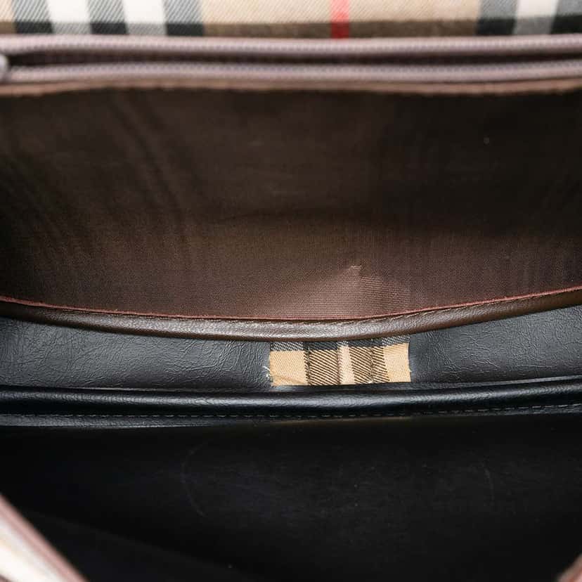 Burberry Haymarket Check Canvas Crossbody Brown Canvas Good condition - Model View