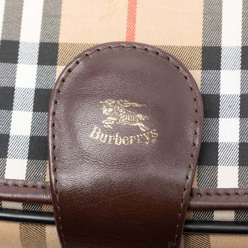 Burberry Haymarket Check Canvas Crossbody Brown Canvas Good condition - Box View