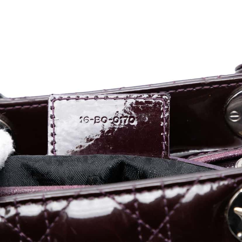 Dior Medium Patent Cannage Lady Dior Purple Leather Good condition - Box View