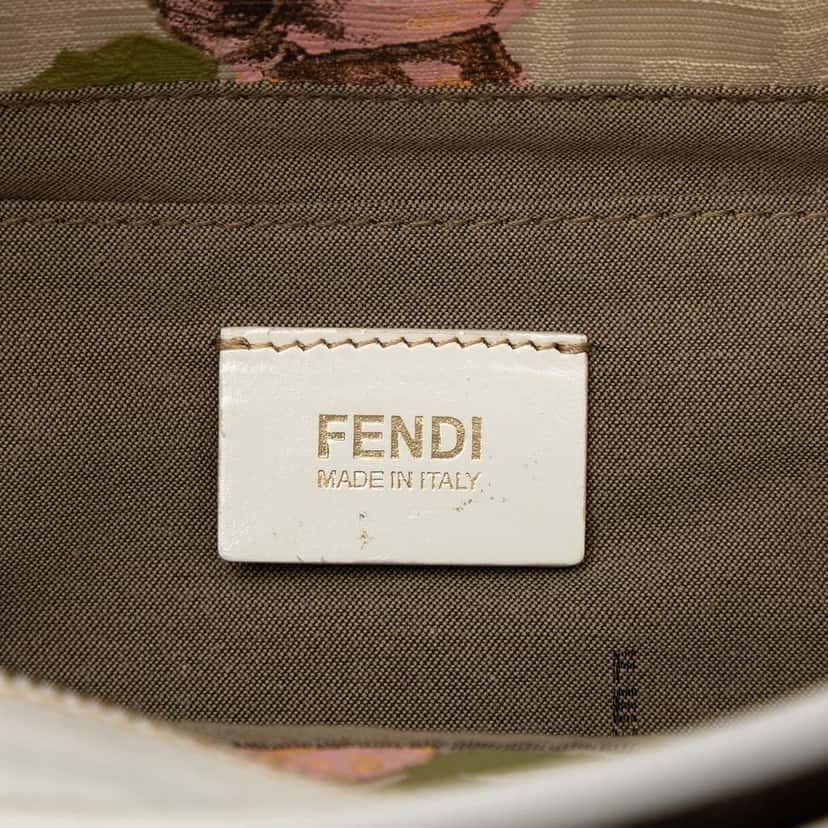 Fendi Zucca Canvas Rose Printed Chef Handbag Brown Canvas Good condition - Box View