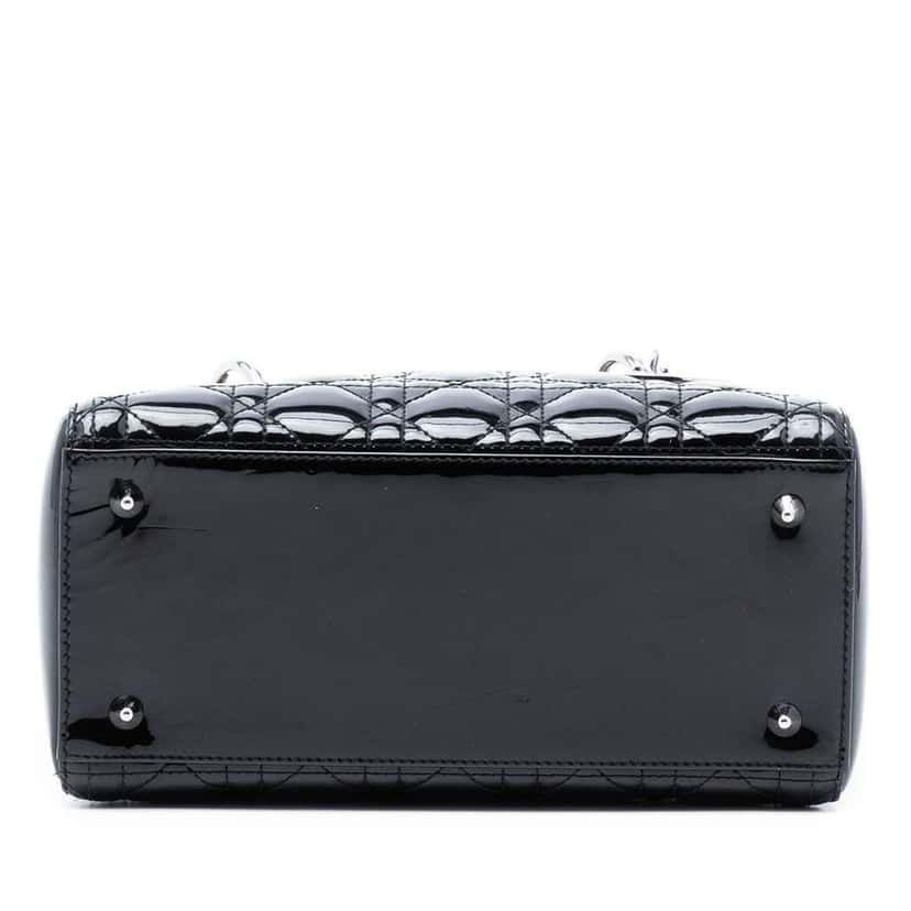 Dior Medium Patent Cannage Lady Dior Black Leather Good condition - Inside View