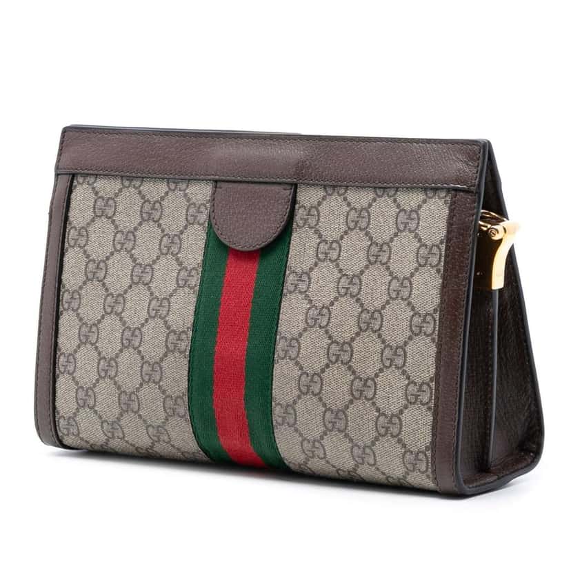 Gucci Small GG Supreme Web Ophidia Chain Crossbody Brown Canvas Good condition - Back View
