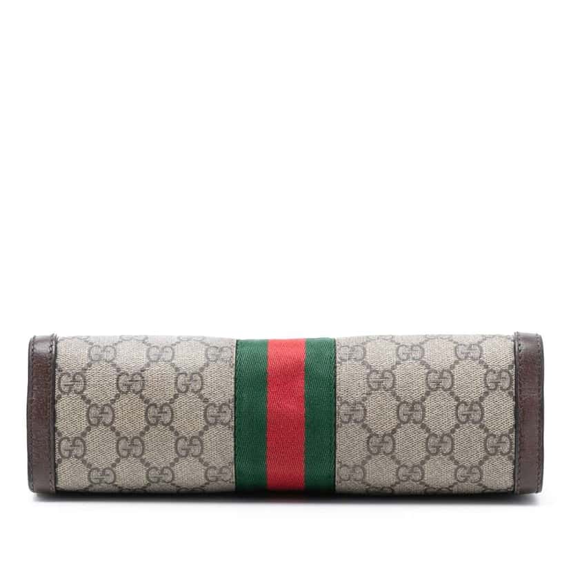 Gucci Small GG Supreme Web Ophidia Chain Crossbody Brown Canvas Good condition - Inside View