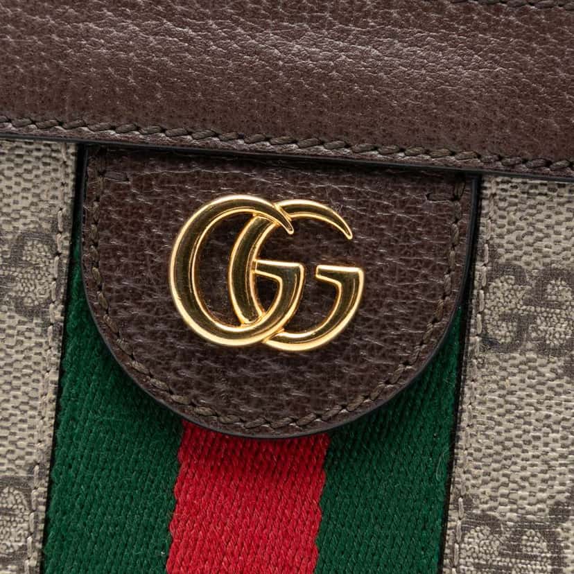 Gucci Small GG Supreme Web Ophidia Chain Crossbody Brown Canvas Good condition - Box View