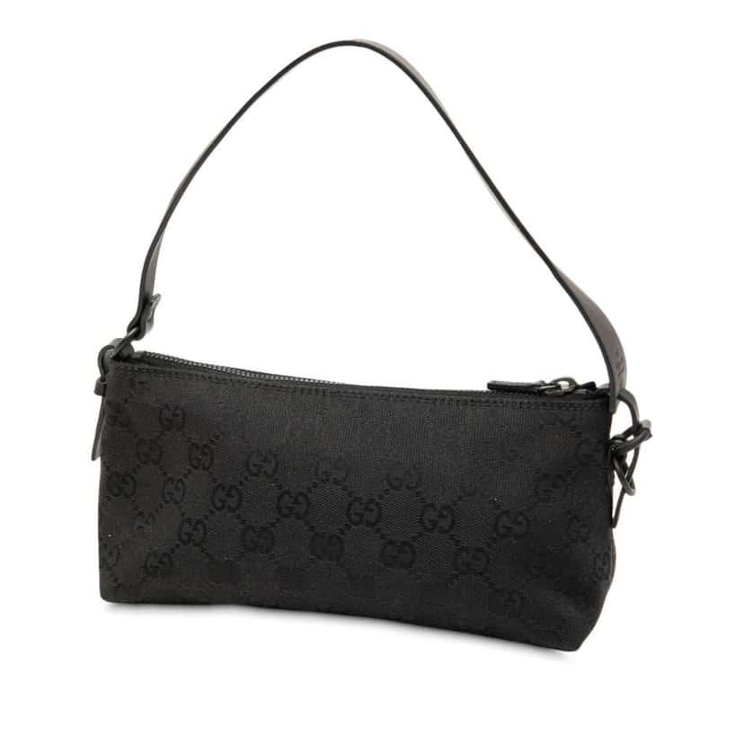 Gucci GG Canvas Shoulder Bag Black Canvas Good condition - Back View