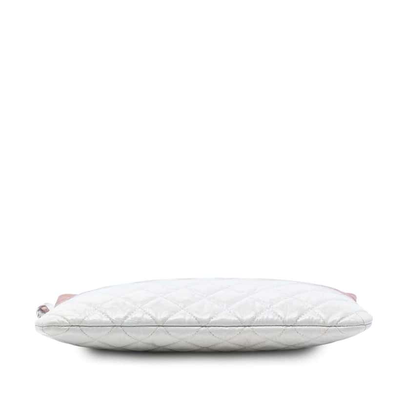 Chanel Medium CC Quilted Aged Calfskin Ombre O Case Clutch Pink Leather Good condition - Inside View