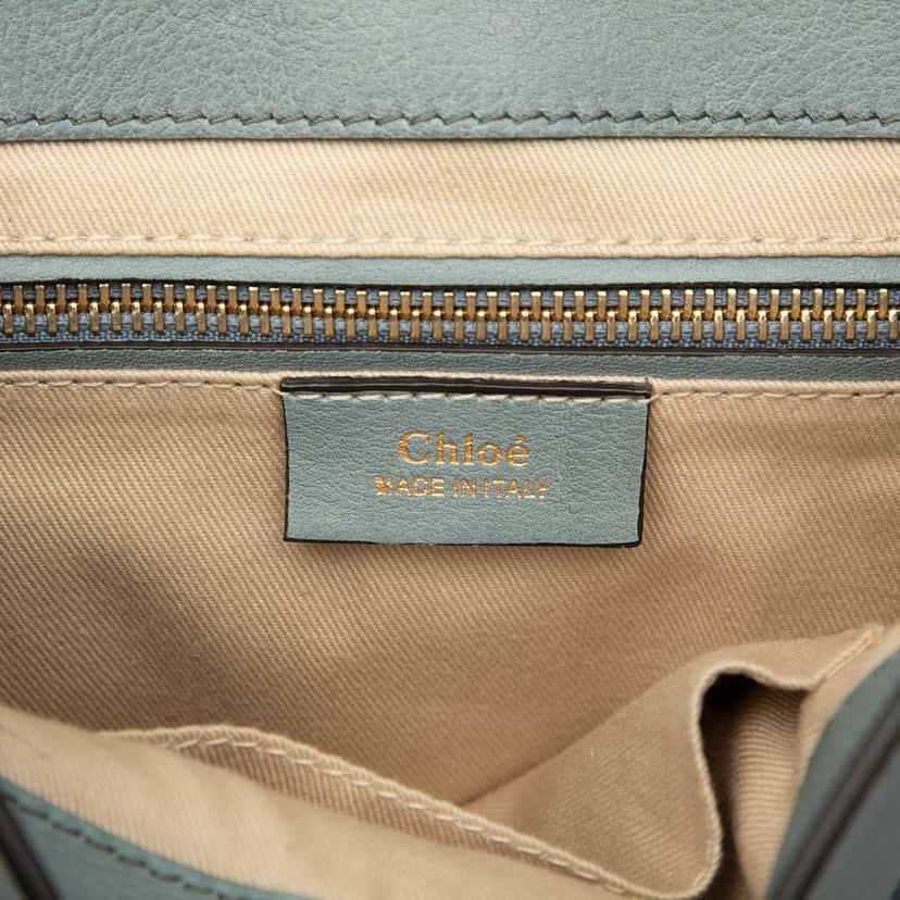 Chloé Medium Calfskin and Suede Faye Backpack Blue Leather Good condition - Box View
