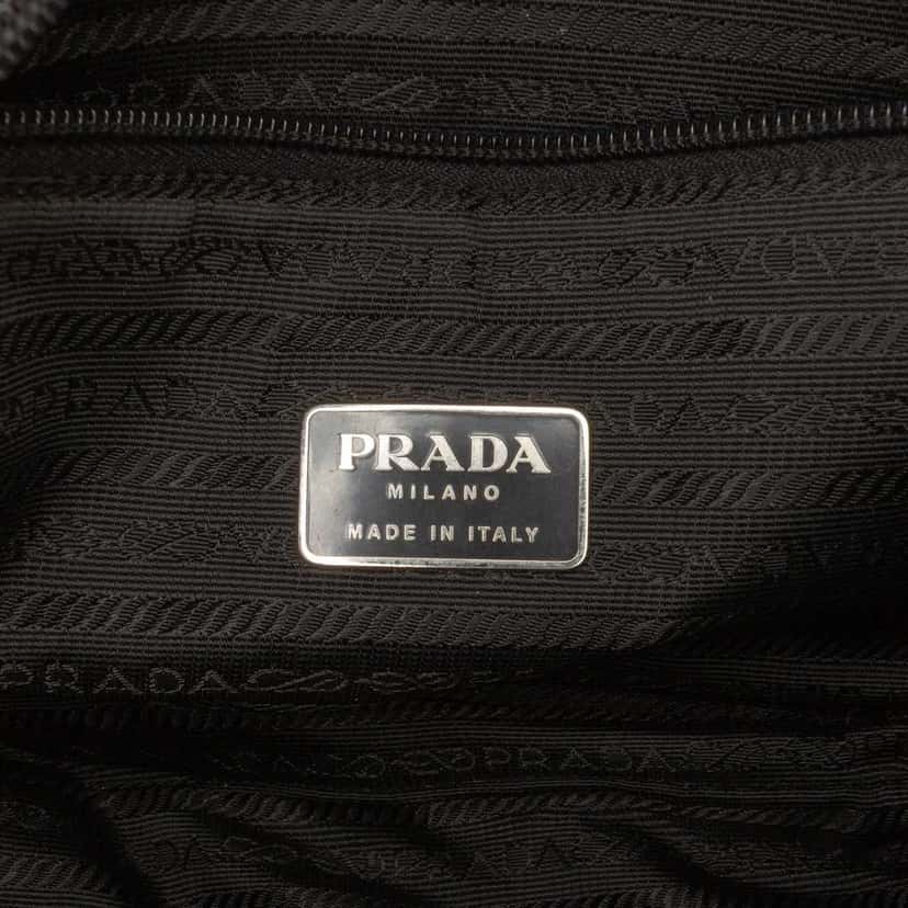 Prada Jersey Resin Chain Shoulder Bag Black Cotton Good condition - Box View
