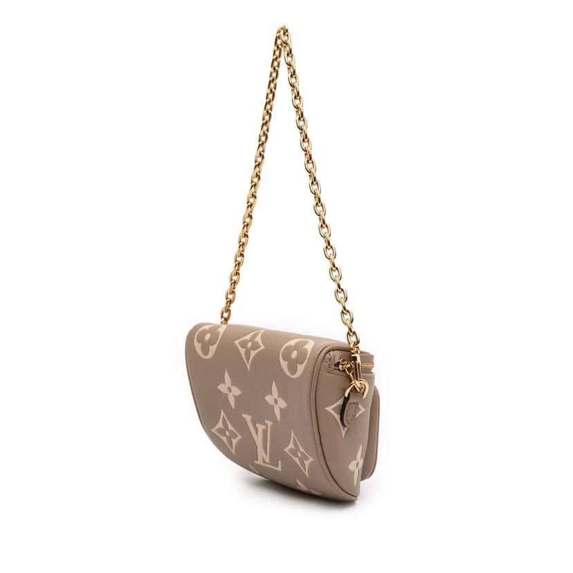 Louis Vuitton Bicolor Monogram Empreinte Giant Mini Bumbag Brown Leather Good condition - Back View