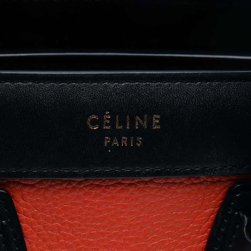 Celine Nano Tricolor Leather Luggage Tote Orange Leather Good condition - Box View