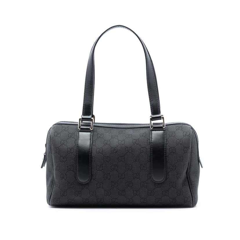 Gucci GG Denim Charmy Boston Bag Grey Denim Good condition - Front View
