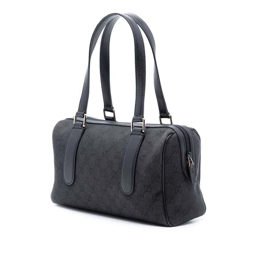 Gucci GG Denim Charmy Boston Bag Grey Denim Good condition - Back View