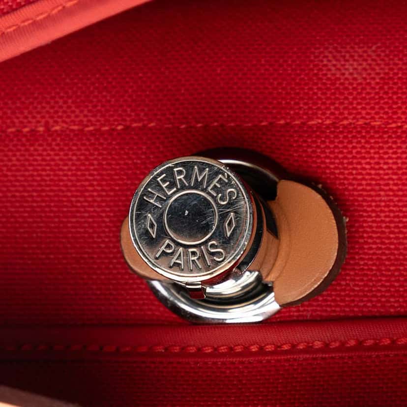 Hermès Toile Herbag Zip 31 Red Canvas Good condition - Box View