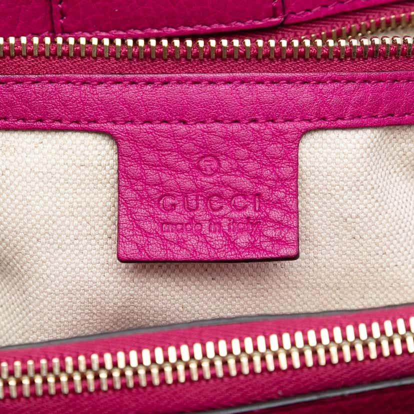 Gucci Medium Calfskin Bamboo Shopper Satchel Pink Leather Good condition - Box View